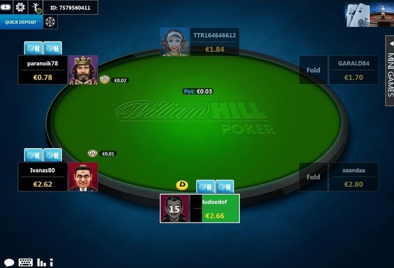 игровой стол в онлайн покер на сайте виллиам хилл