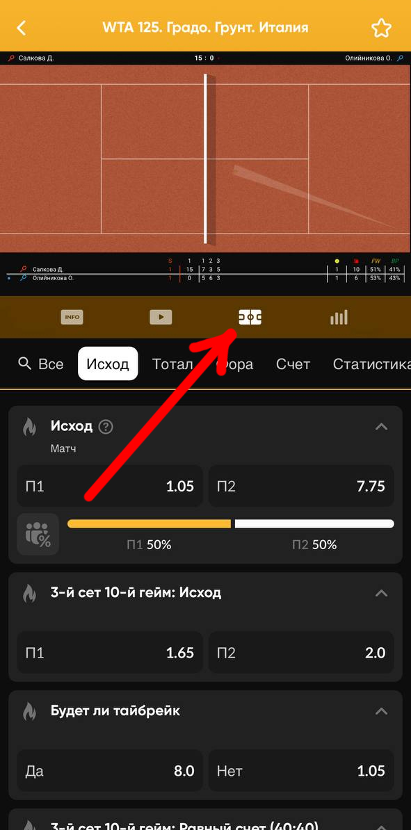 Графика матча