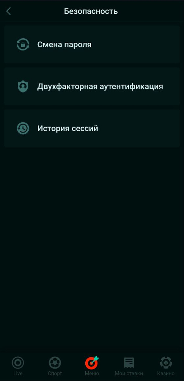 Настройки безопасности в профиле Пинко