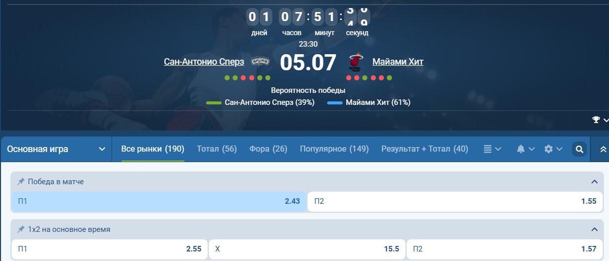 Ставка на фаворита в баскетболе