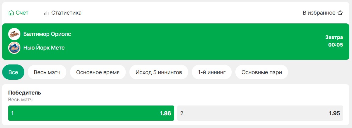 Ставка на аутсайдера в бейсболе