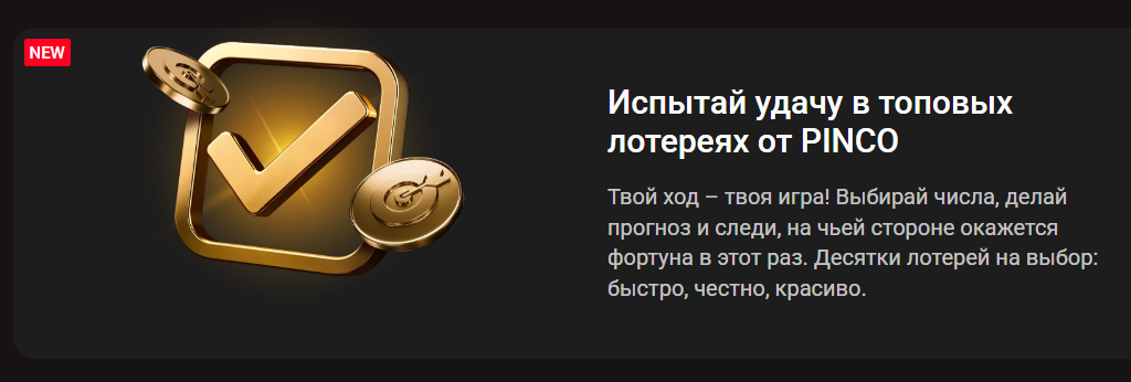 Топовые лотереи от Pinco