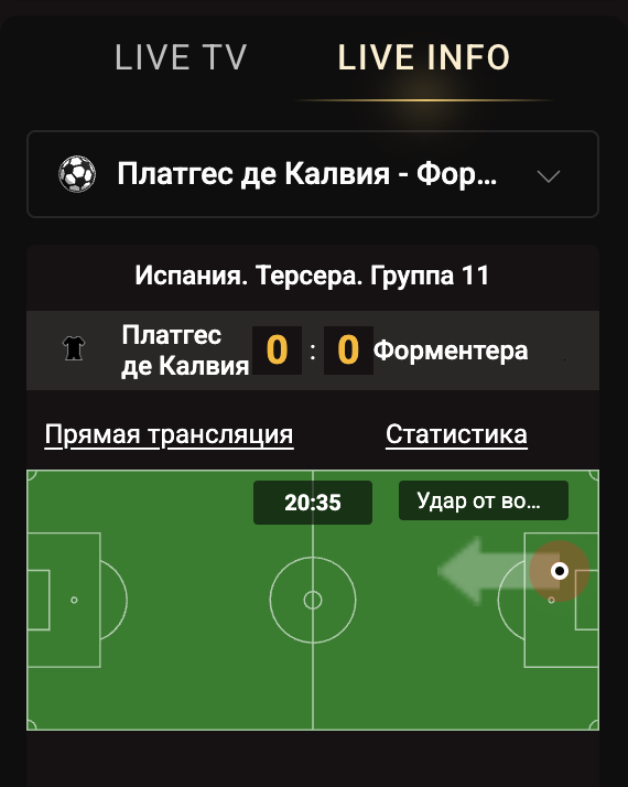 окно трансляций в купоне Пинко