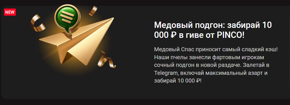 Медовый подгон: 10 000 ₽ в гиве от Pinco!